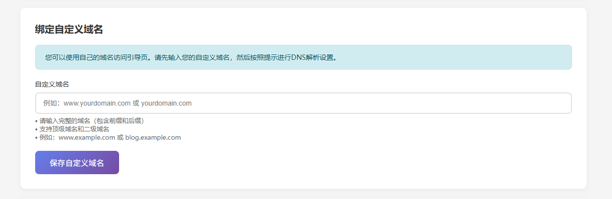 自定义域名设置